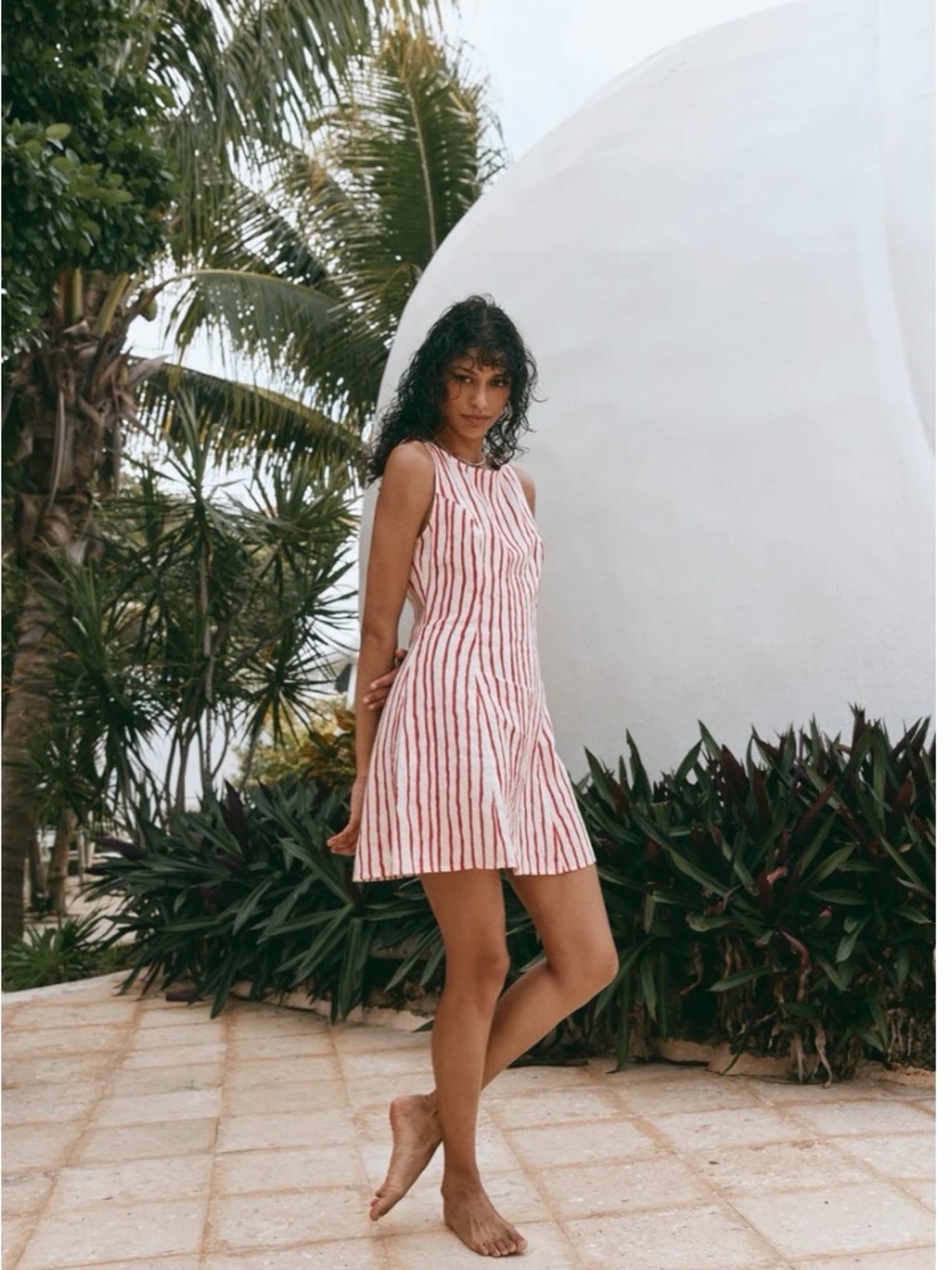 Chloe Linen Mini Dress Stripe